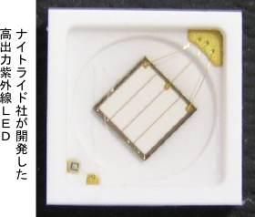 ナイトライド社が開発した高出力紫外線LED